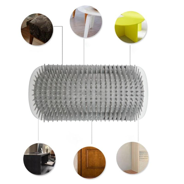Cat Self Groomer Wall Brush Corner Massage Brush Comb Pads