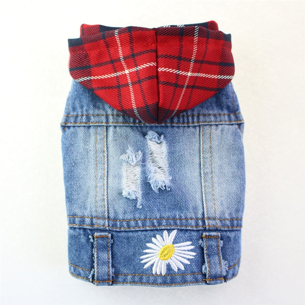 Denim Vest Clothes for Cats Casual Jeans Outfit Costume