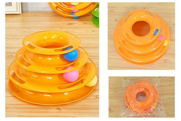 Interactive Training Ball Track Tower Puzzle Toy for Cats