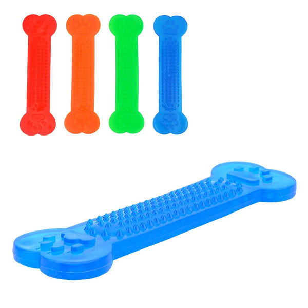 Bone Shaped Rubber Chewing Toy for Dogs - 5 Piece Set Random Color