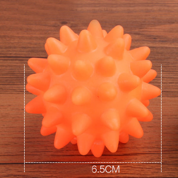 Rubber Spikey Ball Toy Biting Chewing Toys for Dogs, Cats - 3 Piece Set