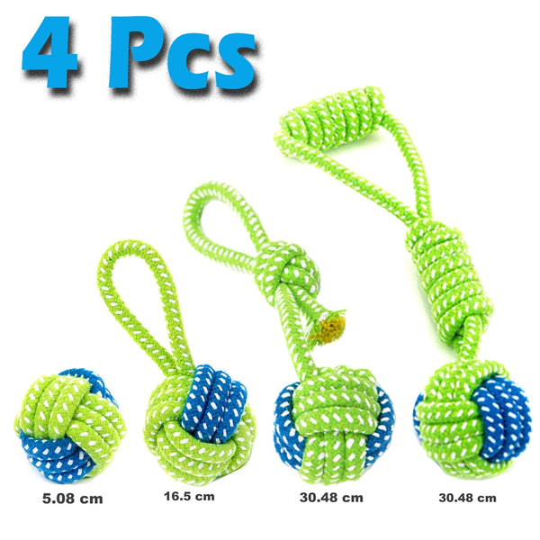 Fabric Knotted Rope Chewing Toy Set for Dogs