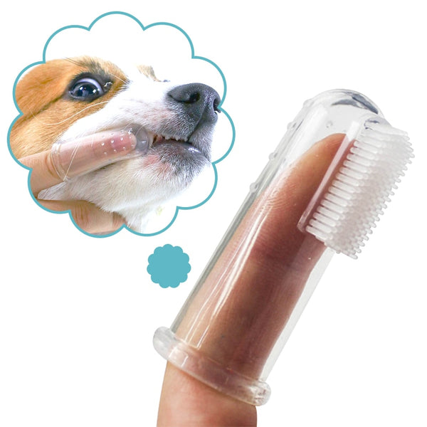 Soft Silicone Pet Finger Toothbrush, Teeth Care Tool for Dogs Cats
