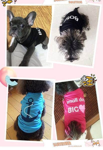 Dog Clothes Summer Clothing Vest Shirt with Different Messages and Designs