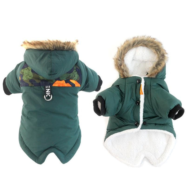 Hooded Warm Winter Jacket for Dogs - Multicolor