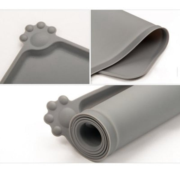 Waterproof Pet Feeding Placemat Solid Color Silicone Food Pad, Easy Cleaning