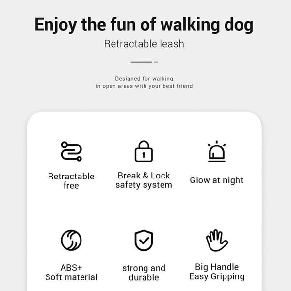 Automatic Extending/Retracting Dog Leash Straps Adjustable Dog Walking Running Leashes