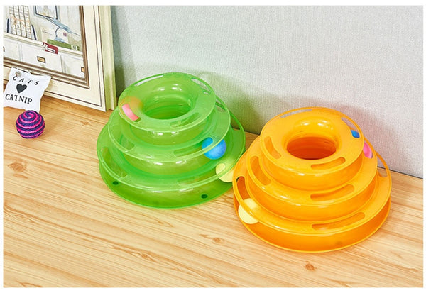 Interactive Training Ball Track Tower Puzzle Toy for Cats