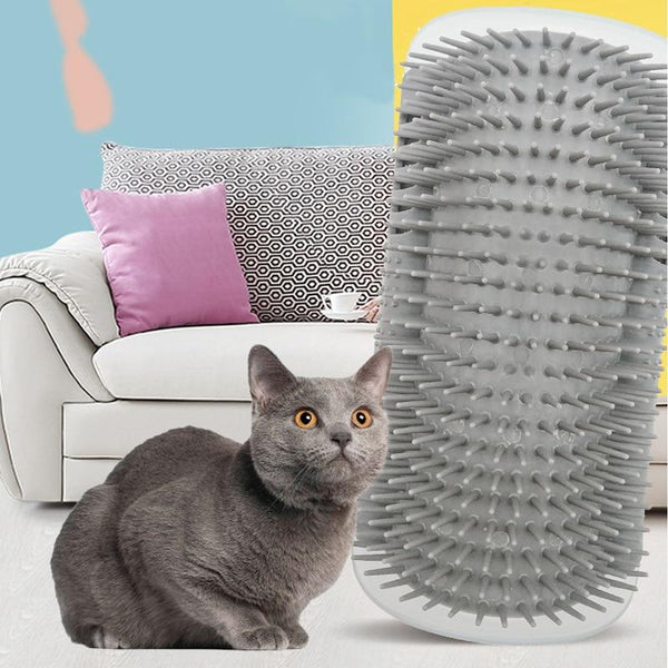 Cat Self Groomer Wall Brush Corner Massage Brush Comb Pads