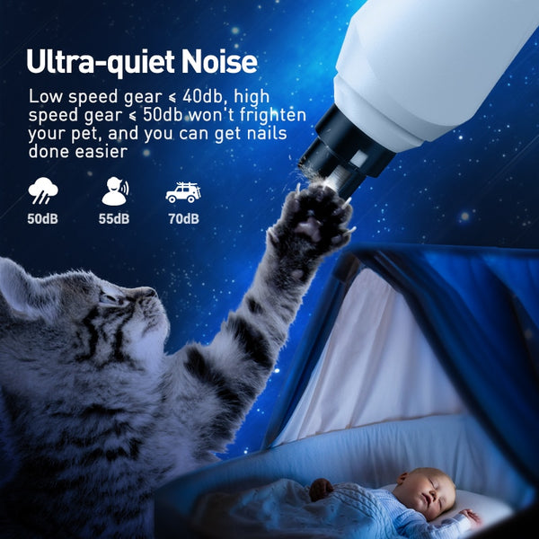 Rechargeable Dog Nail Grinder Electric Pet Nail Clipper, Trimmer Automatic Claws Cutter