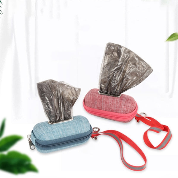 Portable Pet Dog Poop Collector Bag Dispenser, Pick-Up Bags Holder With Wrist Band Cleaning Waste Garbage Box