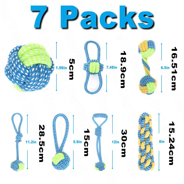Fabric Knotted Rope Chewing Toy Set for Dogs