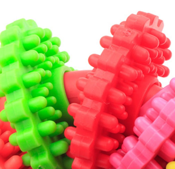 Dog Chew Play Toy Durable Rubber Dental Teeth/Gums Cleaning Interactive Toys - 2 Piece