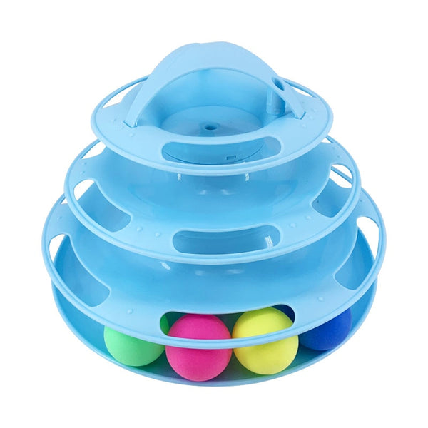 Interactive Training Ball Track Tower Puzzle Toy for Cats
