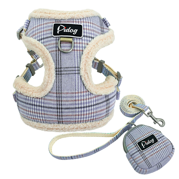 Blue Color Harness Vest and Leash Set
