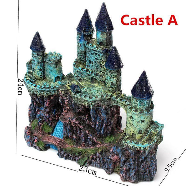 Ancient Castle Resin Model Aquarium, Fish Tank Decoration Landscaping Ornament