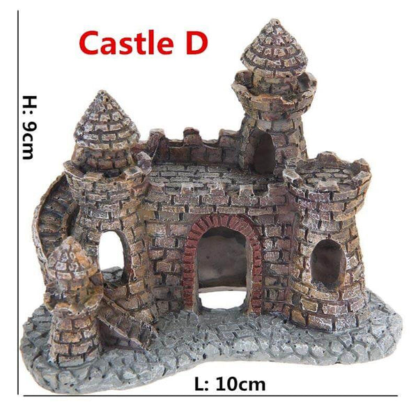 Ancient Castle Resin Model Aquarium, Fish Tank Decoration Landscaping Ornament