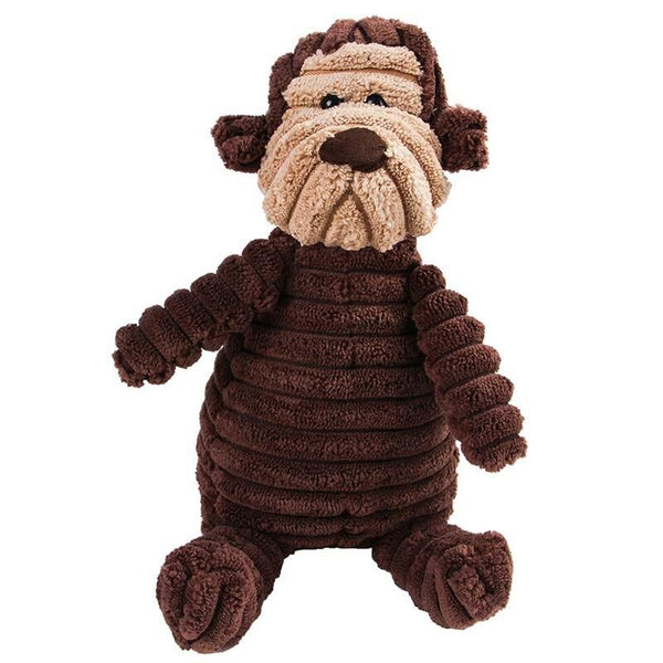 Animal Shape Plush Chew Toys for Dogs - Monkey
