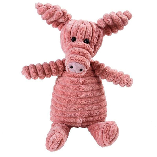 Animal Shape Plush Chew Toys for Dogs - Pig