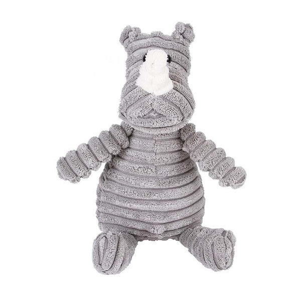 Animal Shape Plush Chew Toys for Dogs - Rhino