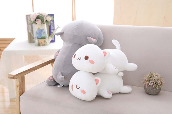 Anime Style Lying Plush Cat Stuffed Animal Cute Kitten