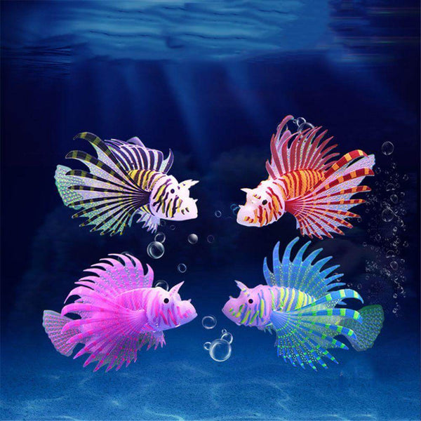 Aquarium Artificial Luminous Lionfish Fish Tank Aquatic Landscape Silicone Fish Decoration