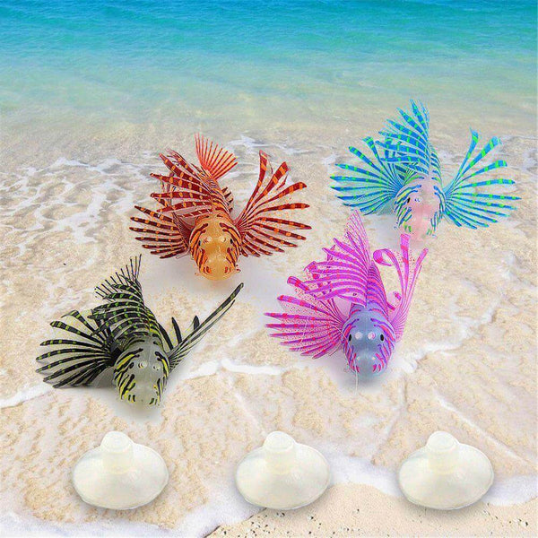 Aquarium Artificial Luminous Lionfish Fish Tank Aquatic Landscape Silicone Fish Decoration