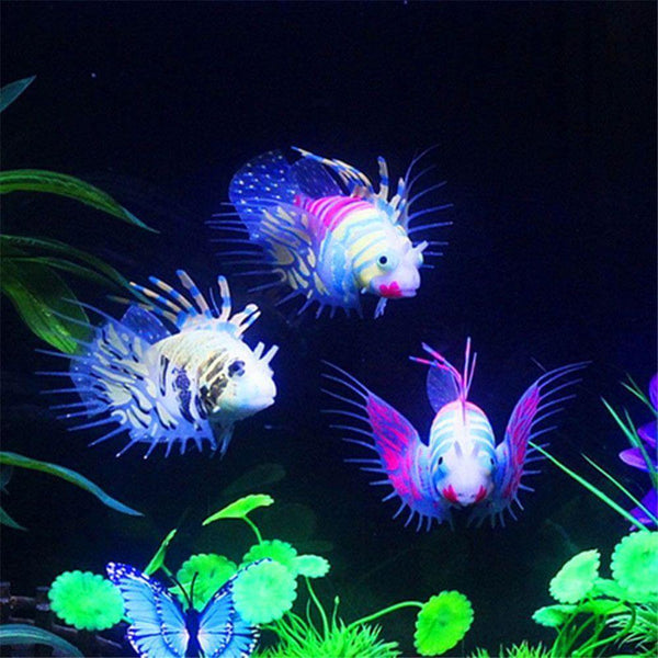 Aquarium Artificial Luminous Lionfish Fish Tank Aquatic Landscape Silicone Fish Decoration