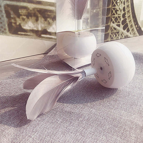 Automatic Feather Teaser Toy for Cats Interactive Rotating Ball