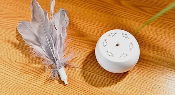 Automatic Feather Teaser Toy for Cats Interactive Rotating Ball