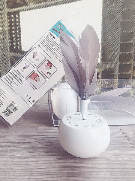 Automatic Feather Teaser Toy for Cats Interactive Rotating Ball