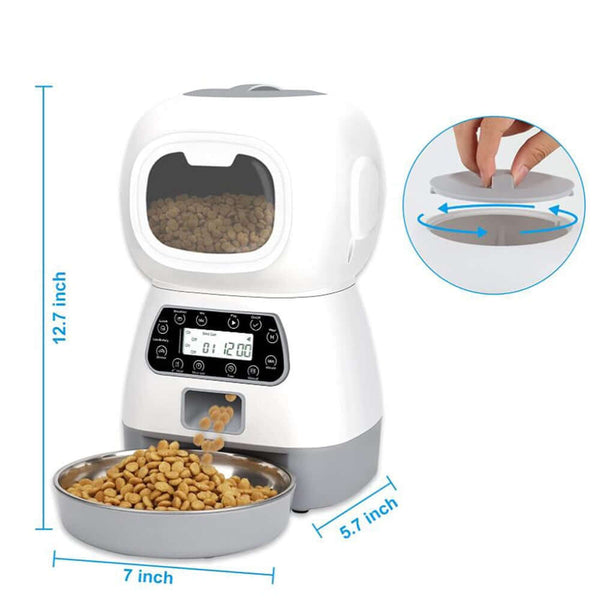 3.5L Automatic Pet Feeder Smart Timer Food Dispenser For Cats, Dogs