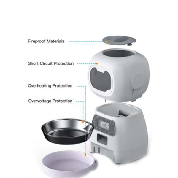 3.5L Automatic Pet Feeder Smart Timer Food Dispenser For Cats, Dogs