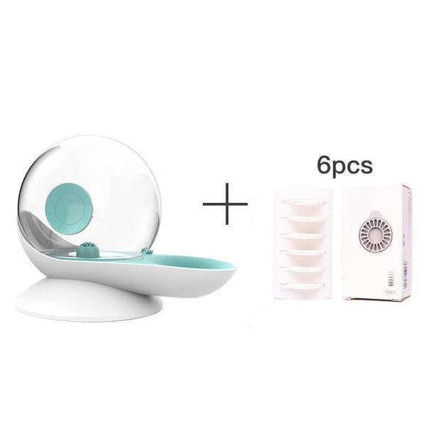 Large Capacity Bubble Automatic Water Bowl Fountain For Pets, Non Electric Water Dispenser - Green Color with Extra Filters