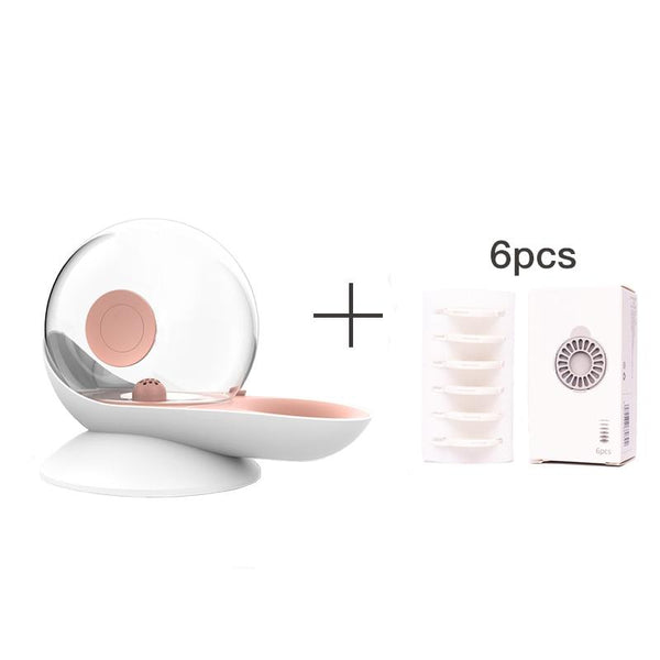 Large Capacity Bubble Automatic Water Bowl Fountain For Pets, Non Electric Water Dispenser - Pink Color with Extra Filters