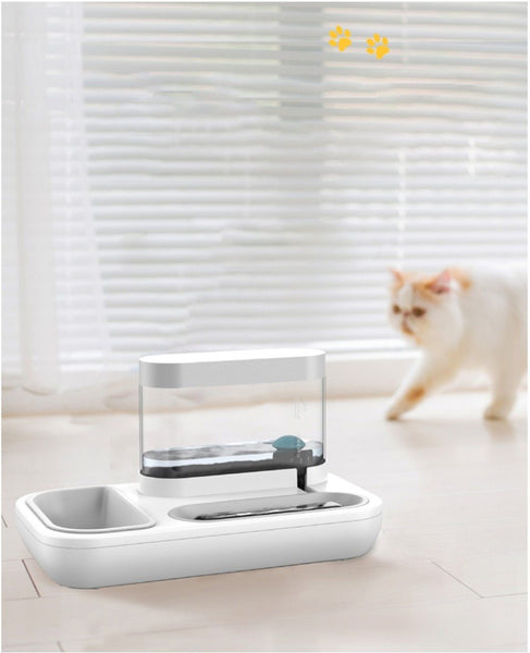 Pets Automatic Drinking Fountain 1.5L Capacity with Food Bowl