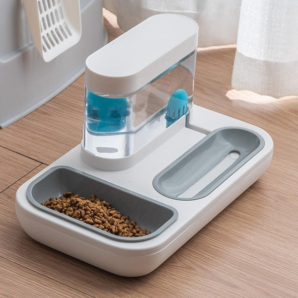 Pets Automatic Drinking Fountain 1.5L Capacity with Food Bowl