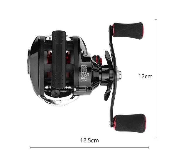 Left/Right Hand Baitcasting Fishing Reel 7.2:1 With Magnetic Brake
