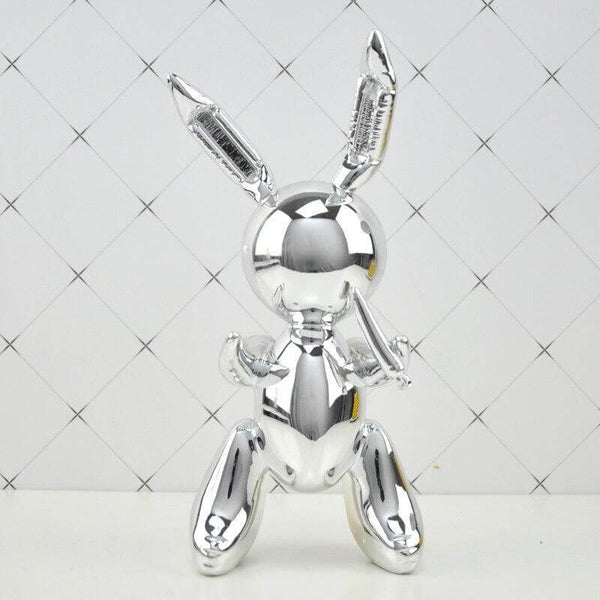 Balloon Bunny Figurine - Silver Color