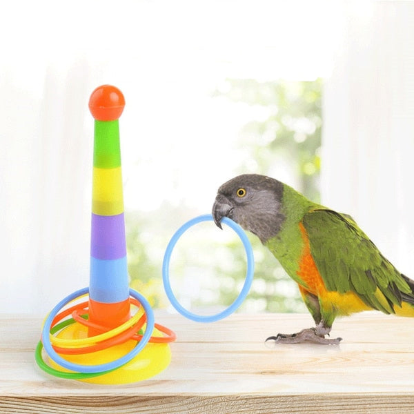 Set Of Bird Training Toy Set Interactive Pet Parrot Equipment Basketball Skateboard
