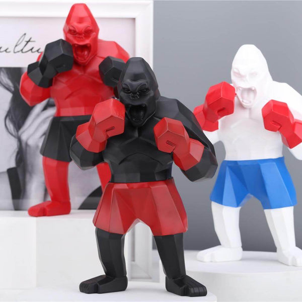 Boxer Gorilla Figurine Resin Home Decoration Statue