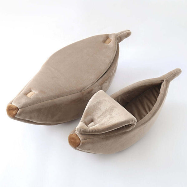 Brown color banana pet bed