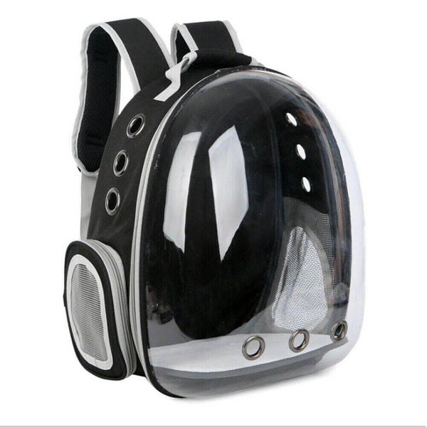 Bubble Capsule Pet Carrier Bag Outdoor Travel Backpack - Black Color