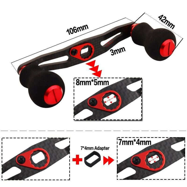Carbon Fiber Fishing Reel Handle Size