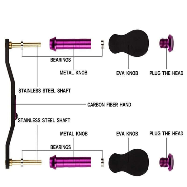 Carbon Fiber Fishing Reel Handle Assembly