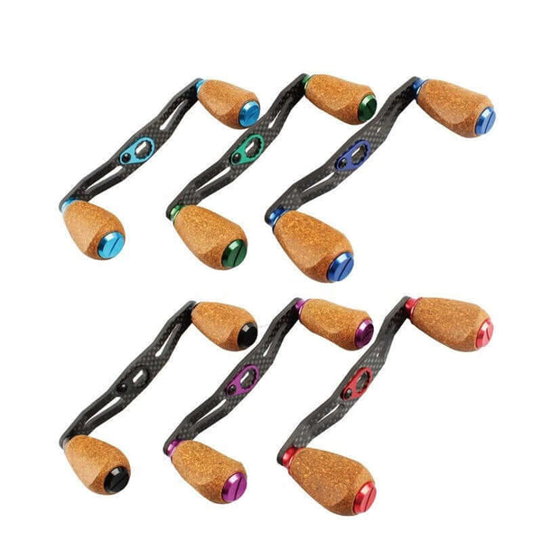 Carbon Fiber Fishing Reel Handle with Cork Knob For Baitcasting Reels