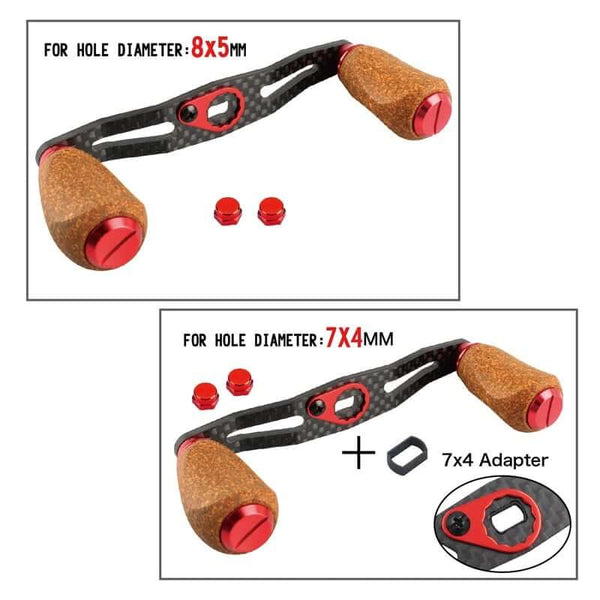 Carbon Fiber Fishing Reel Handle with Cork Knob For Baitcasting Reels
