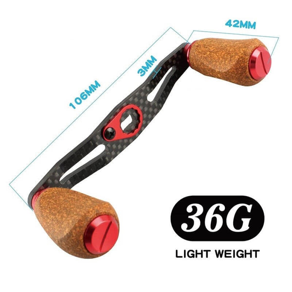 Carbon Fiber Fishing Reel Handle with Cork Knob For Baitcasting Reels