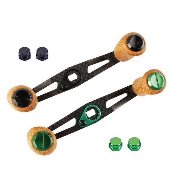 Carbon Fiber Fishing Reel Handle with Cork Knob For Baitcasting Reels