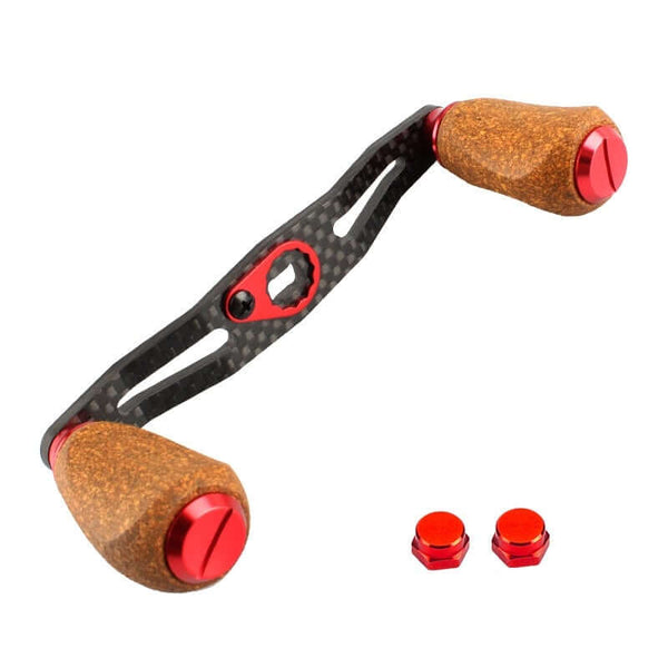 Carbon Fiber Fishing Reel Handle with Cork Knob For Baitcasting Reels